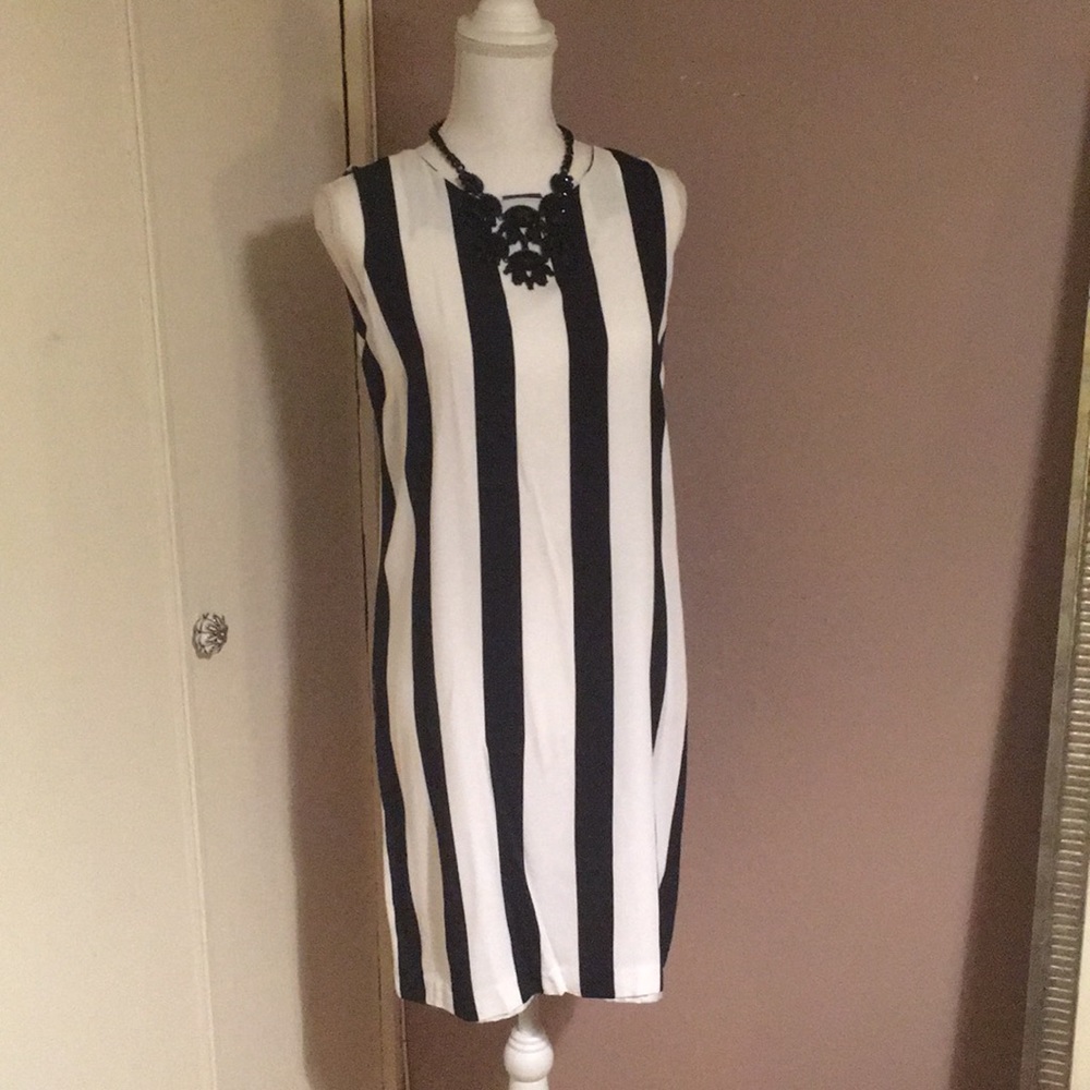 Black and white stripe dress